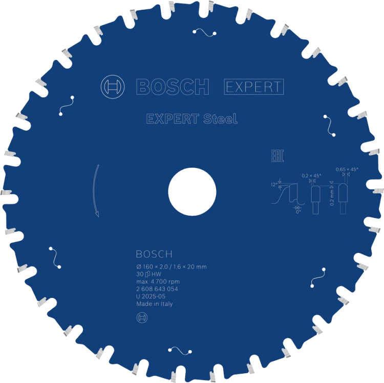 Tarcza pilarska do cięcia stali Bosch EXPERT Steel 160x20 mm 30Z 2608643054