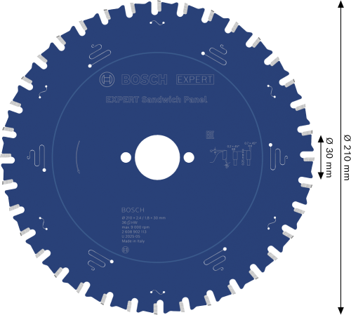 Zęby z węglika spiekanego Microteq HLTCG do cięcia blachy stalowej tarczy Bosch EXPERT 235 mm