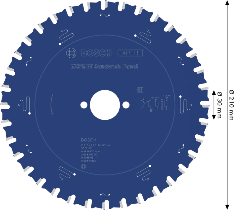 Zęby z węglika spiekanego Microteq HLTCG do cięcia blachy stalowej tarczy Bosch EXPERT 235 mm