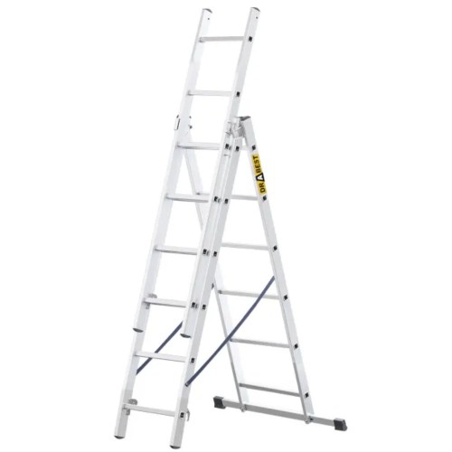 Dwustronna drabina aluminiowa rozstawna wolnostojąca Drabest HOME 3x6 18 szczebli