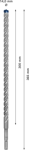 4-ostrzowa pełnowęglikowa głowica wiertła do żelbetu Bosch EXPERT SDS Plus-7X 14 mm
