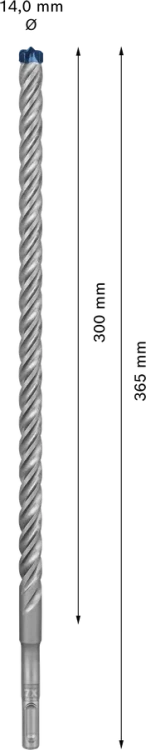 4-ostrzowa pełnowęglikowa głowica wiertła do żelbetu Bosch EXPERT SDS Plus-7X 14 mm