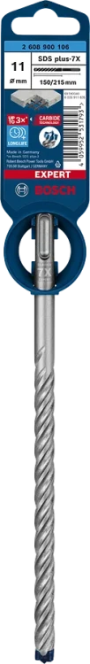 Oryginalne opakowanie wiertła do żelbetu Bosch EXPERT SDS Plus-7X 11 x 150/215 mm 2608900106