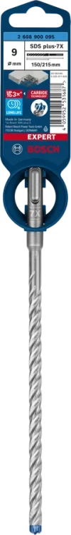 Oryginalne opakowanie wiertła do żelbetu Bosch EXPERT SDS Plus-7X 9 x 150/215 mm 2608900095