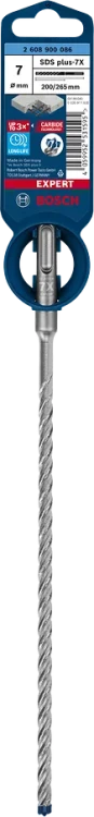 Oryginalne opakowanie wiertła do żelbetu Bosch EXPERT SDS Plus-7X 7 x 200/265 mm 2608900086