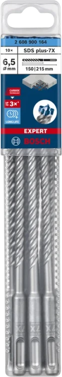Oryginalne opakowanie wiertła do żelbetu Bosch EXPERT SDS Plus-7X 6,5 x 150/215 mm 2608900079