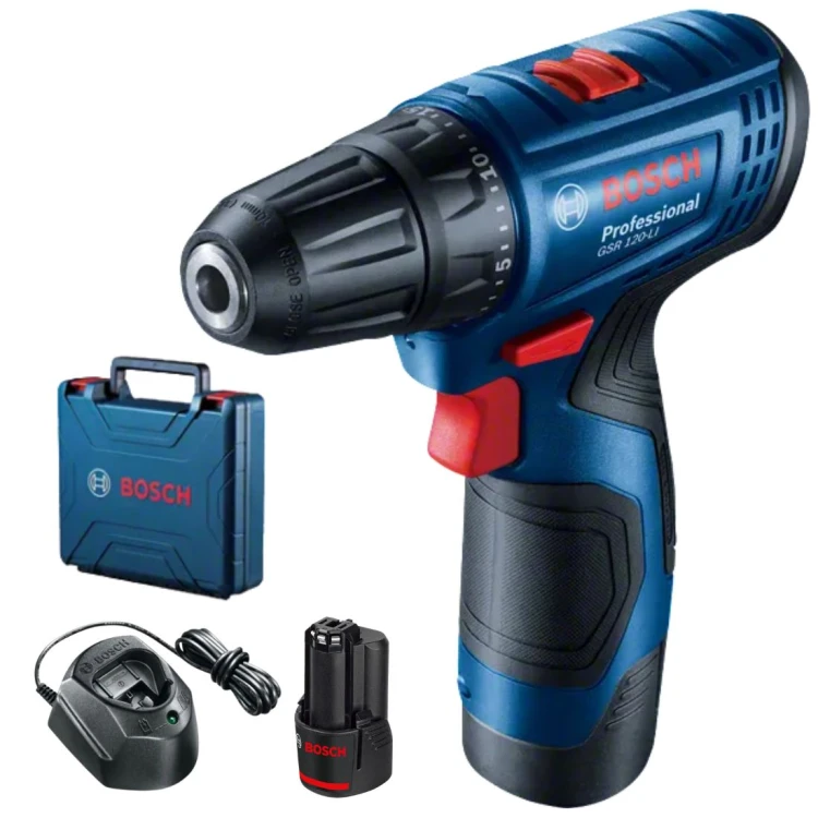 Wiertarko-wkrętarka akumulatorowa Bosch GSR 120-LI 06019G8000 zestaw 2x2.0Ah w walizce