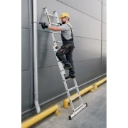 Dwustronna drabina wolnostojąca aluminiowa rozłożona z segmentów Drabest 2x6 PRO