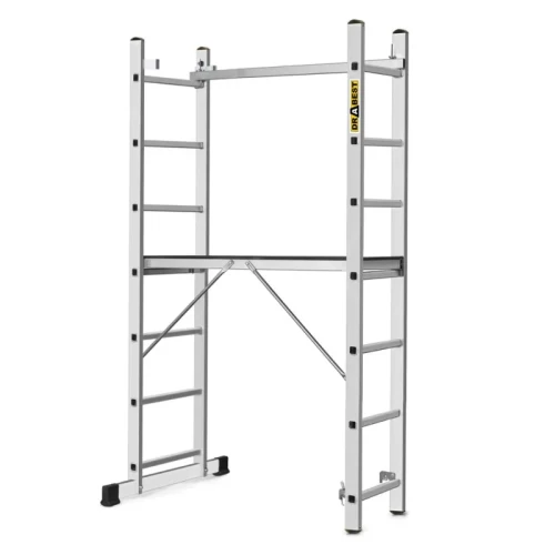 Aluminiowe rusztowanie drabinowe 3w1 Drabest HOME 2x7 z podestem 34x114 cm i hakiem