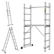 Antypoślizgowy pomost roboczy 34x114 cm w rusztowaniu domowym Drabest 2x7 HOME