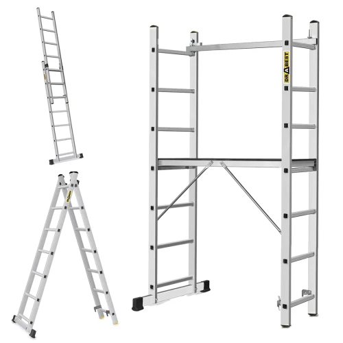 Antypoślizgowy pomost roboczy 34x114 cm w rusztowaniu domowym Drabest 2x7 HOME