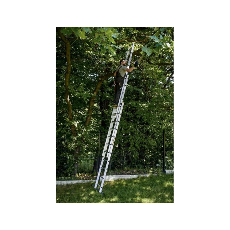 Drabina aluminiowa przystawna 3-sekcyjna Drabest PRO 3x11 o wysokości roboczej do 6,31 m