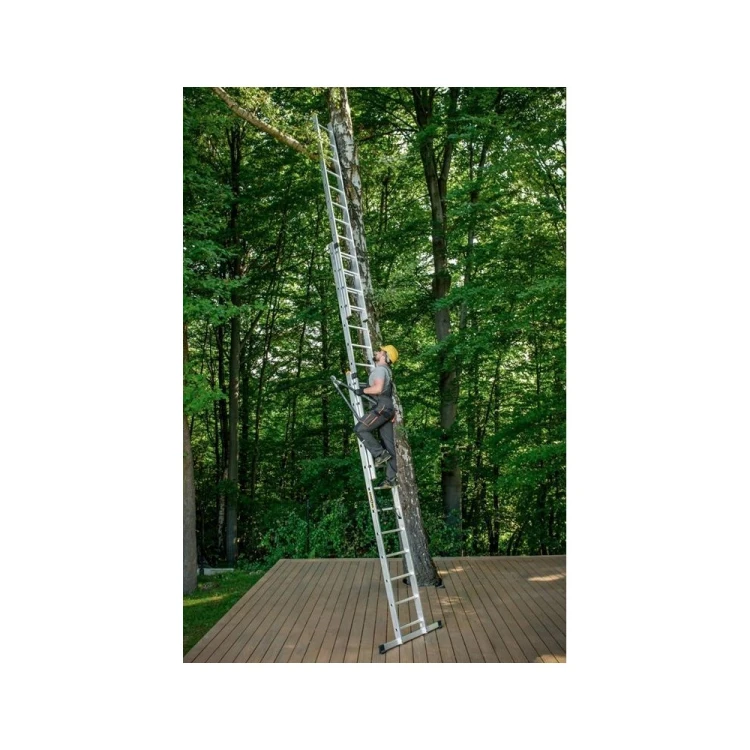 Kompaktowa profesjonalna drabina aluminiowa 3x12 Drabest PRO o wymiarach transportowych 325x48x22 cm i wadze 23 kg