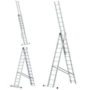 Dwustronna profesjonalna drabina aluminiowa rozstawna wolnostojąca Drabest PRO 3x12 36 szczebli