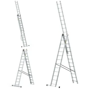 Dwustronna profesjonalna drabina aluminiowa rozstawna wolnostojąca Drabest PRO 3x13 39 szczebli