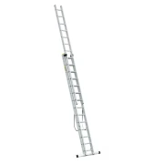 Masywna profesjonalna drabina aluminiowa 3x14 Drabest PRO o wymiarach transportowych 378x48x22 cm i wadze 30 kg