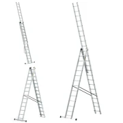 Dwustronna profesjonalna drabina aluminiowa rozstawna wolnostojąca Drabest PRO 3x14 42 szczeble
