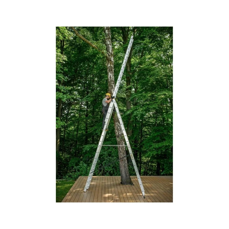 Szeroki stabilizator bazowy 120 cm z antypoślizgowymi stopkami oraz pasy zabezpieczające drabinę 3x16 PRO
