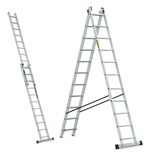 Drabina aluminiowa 2-elementowa DRABEST PRO 2x11 szczebli wys robocza 5,78m