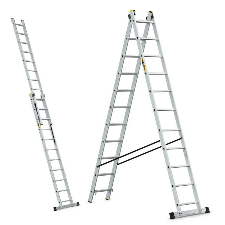 Drabina aluminiowa 2-elementowa DRABEST PRO 2x11 szczebli wys robocza 5,78m