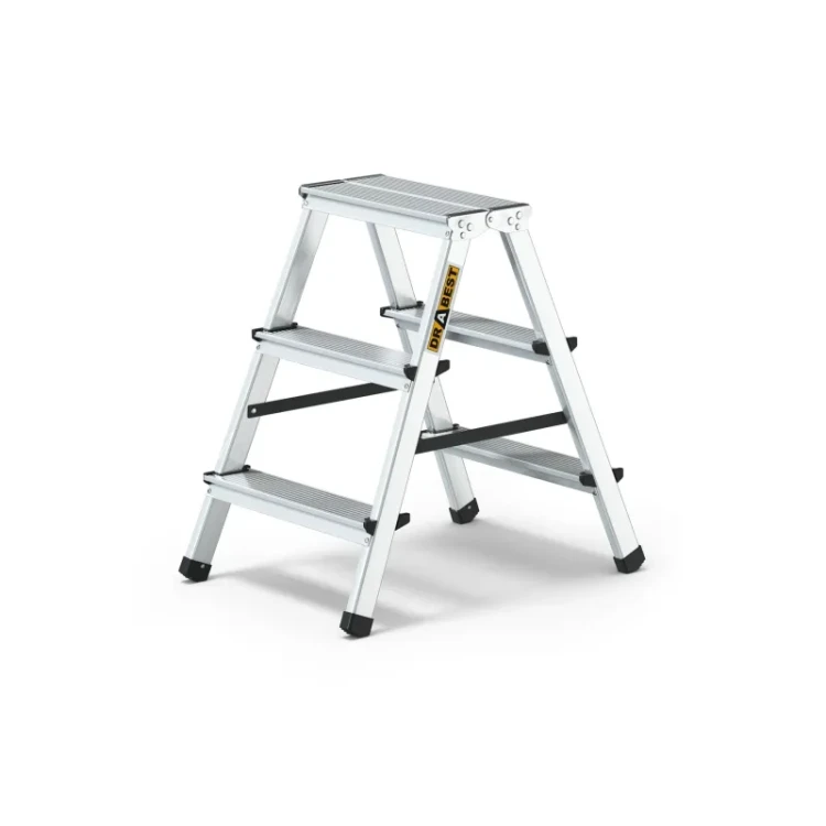 Drabina aluminiowa dwustronna 3-stopniowa domowa Drabest DR-AL-DD3-HOME-CZ