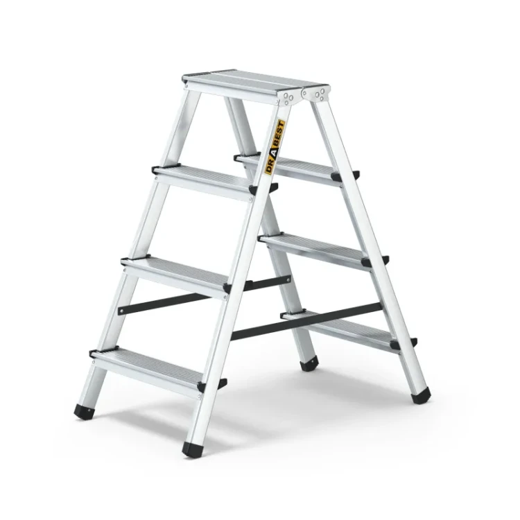 Drabina aluminiowa dwustronna 4-stopniowa domowa Drabest DR-AL-DD4-HOME-CZ