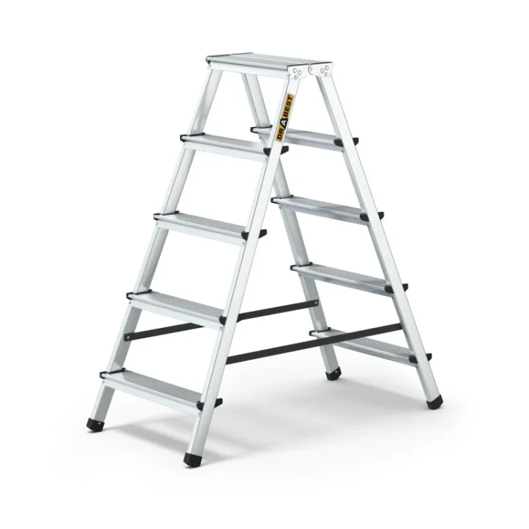 Drabina aluminiowa dwustronna 5-stopniowa domowa Drabest DR-AL-DD5-HOME-CZ