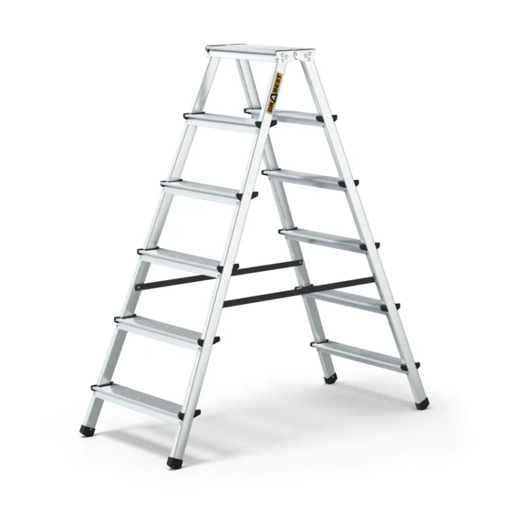 Drabina aluminiowa dwustronna 6-stopniowa domowa Drabest DR-AL-DD6-HOME-CZ