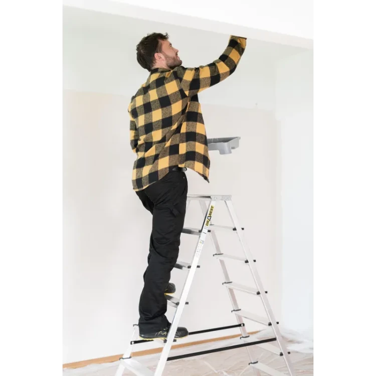 Antypoślizgowe ryflowane stopnie aluminiowe o szerokości 8 cm Drabest DR-AL-DD8-HOME-CZ