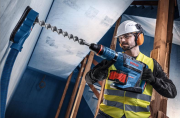 Bezpyłowe wiercenie w betonie młotem Bosch EXPERT EXBH18V-45 z podłączonym odsysaniem pyłu