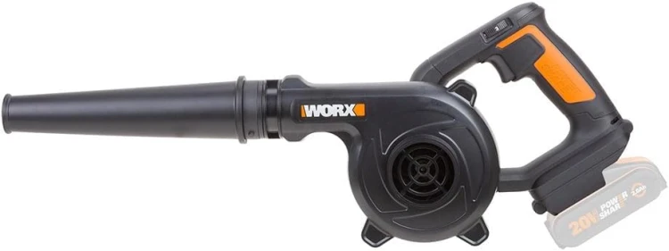 Lekka dmuchawa stanowiskowa WORX WX094.9 o prędkości nadmuchu 257 km/h z uchwytem ergonomicznym