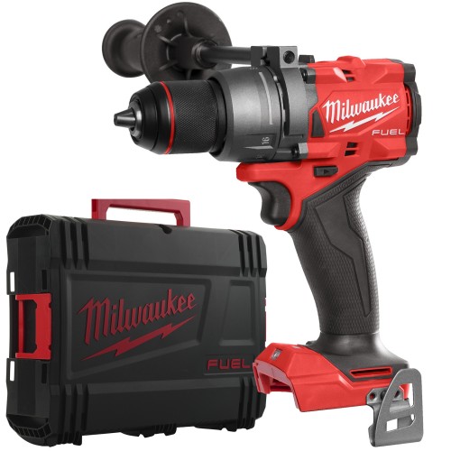 Akumulatorowa wiertarko-wkrętarka udarowa Milwaukee M18 FPD3-0X 4933479859 obok systemowej walizki HD Box