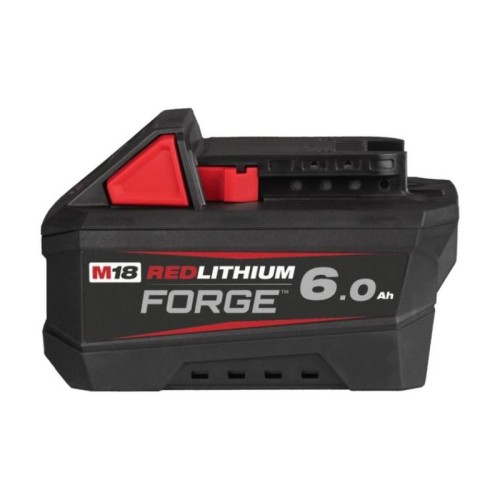 Milwaukee M18 FB6 FORGE 6 Ah – widok z profilu na zatrzask i szyny montażowe