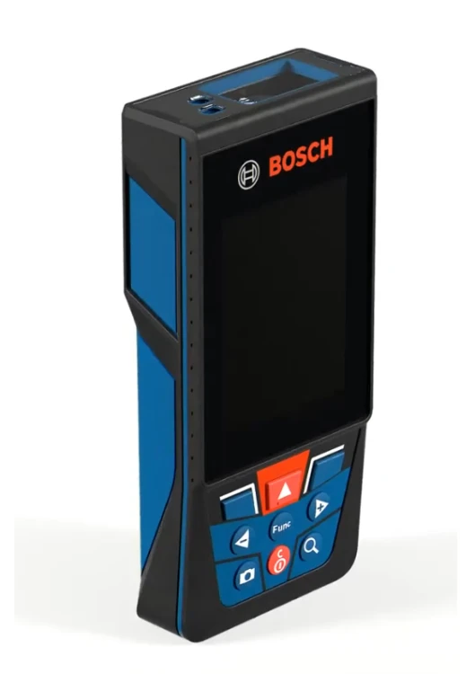 Ekran IPS dalmierza Bosch GLM 150-27 C z widokiem cyfrowego celownika z kamerą