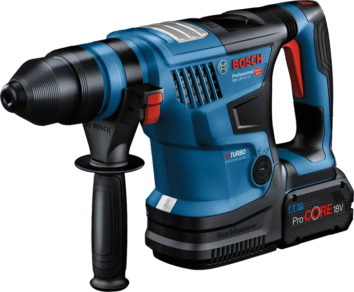System szybkiej wymiany uchwytu narzędziowego SDS-plus na wiertarski w młocie Bosch GBH 18V-34 CF
