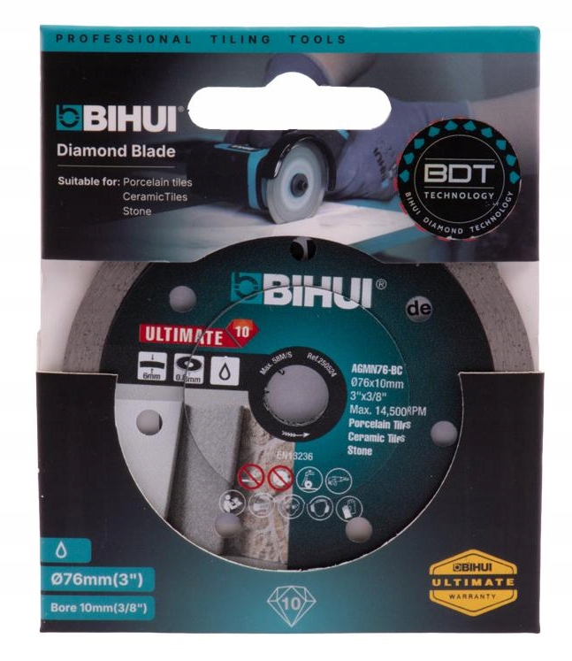 BIHUI Tarcza do cięcia na mokro 76mm AGMN76-BC