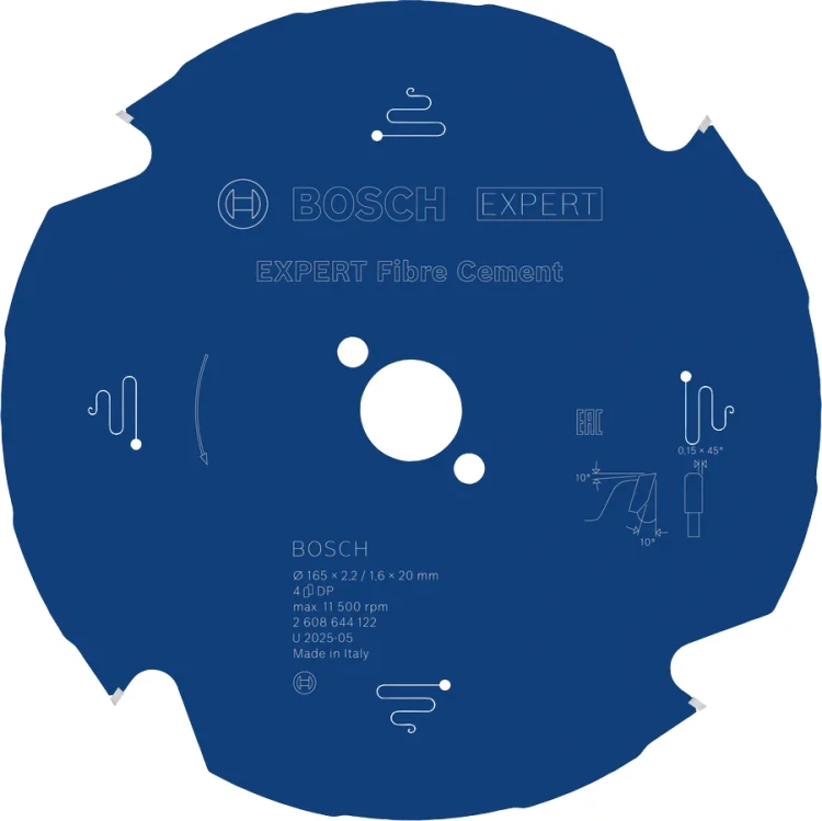 Tarcza pilarska BOSCH EXPERT Fibre Cement 165x20 mm 2608644122 do płyt włóknocementowych