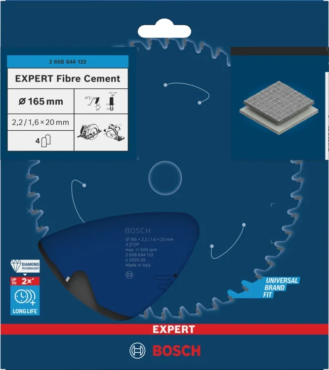 Fabryczne opakowanie tarczy Bosch Expert Fibre Cement 165 mm nr kat. 2608644122