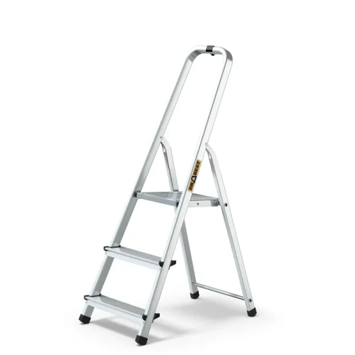 Drabina aluminiowa domowa 3-stopniowa DRABEST HOME 125 kg wysokość robocza 2,54 m