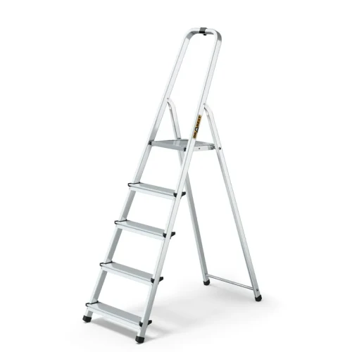 Drabina aluminiowa domowa 5-stopniowa DRABEST HOME 125 kg wysokość robocza 2,97 m