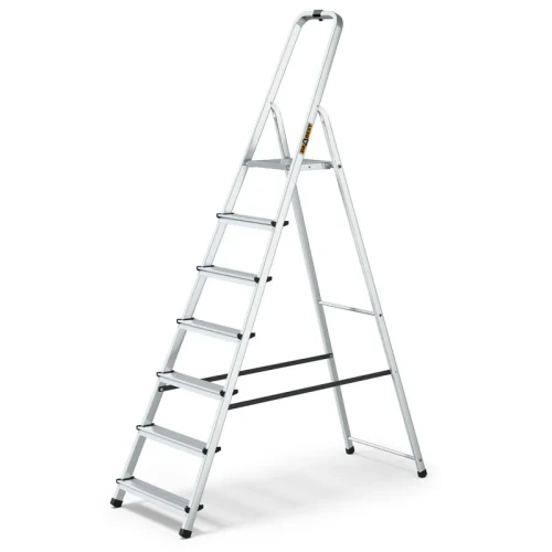 Drabina aluminiowa domowa 7-stopniowa DRABEST HOME 125 kg wysokość robocza 3,40 m