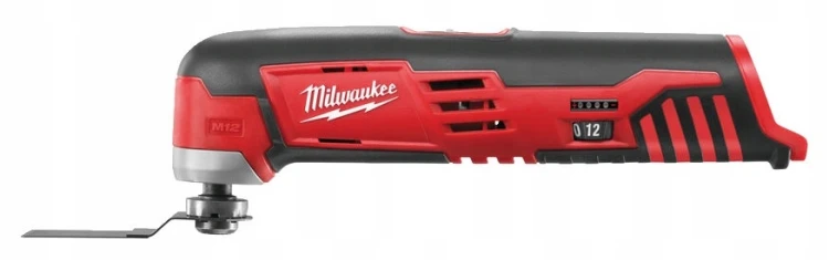 Smukła, ergonomiczna konstrukcja obudowy narzędzia oscylacyjnego Milwaukee C12 MT z pokrętłem regulacji prędkości