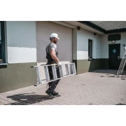 Złożona 6-stopniowa drabina aluminiowa Drabest PRO z profilowanymi stopkami