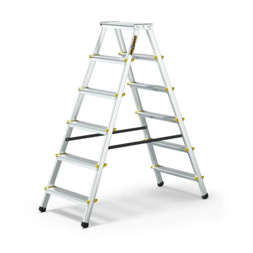 Aluminiowa drabina dwustronna 6 stopni 150 kg Drabest PRO