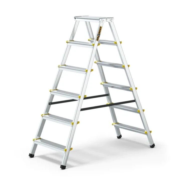 Aluminiowa drabina dwustronna 6 stopni 150 kg Drabest PRO