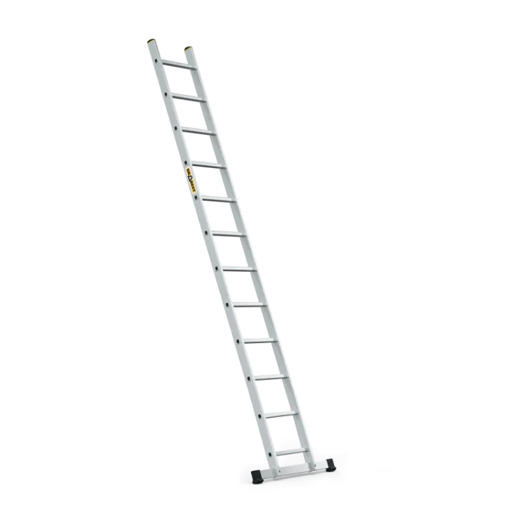 Aluminiowa drabina przystawna 12 szczebli ze stabilizatorem Drabest PRO 150 kg