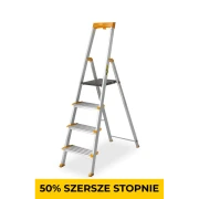Aluminiowa drabina jednostronna 4 szersze stopnie MAX 150 kg Drabest