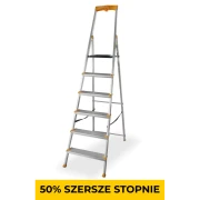 Aluminiowa drabina jednostronna 6 szerszych stopni MAX 150 kg Drabest