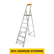 Aluminiowa drabina jednostronna 7 szerszych stopni MAX 150 kg Drabest