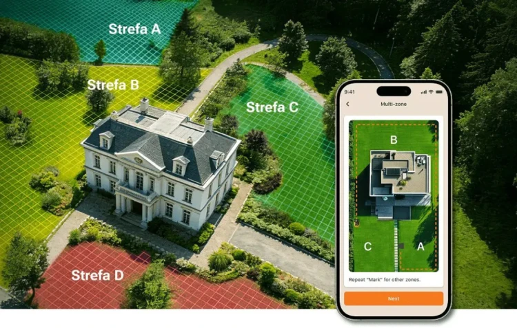 Wbudowany moduł łączności 4G LTE i zarządzanie strefami w aplikacji robota WORX WR344E